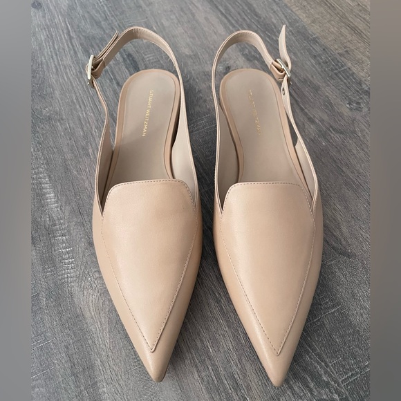 New STUART WEITZMAN Ryder leather slingback point-toe flats size 8.5 - Picture 3 of 6